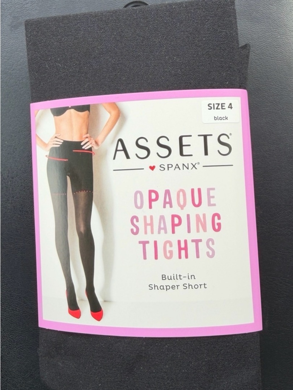 ASSETS by Spanx Opaque Shaping Tights in Black Size 4 (5’4”-6’ and 180lb-220lb)